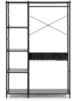 LIBERA 120x182 cm open bookcase or wardrobe in black metal