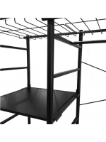 LIBERA 120x182 cm open bookcase or wardrobe in black metal