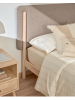 ARPEGGIO Einzelbett aus Naturholz und gepolstertes Kopfteil aus modernem Design