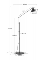 TRAIV lampadaire en métal noir