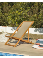 AMESIR choice of color deckchair in solid acacia wood for outdoor garden terraces hotel