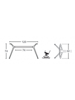 BASE TAVOLO METROPOLIS L per piano 180x90 cm struttura in acciaio per piano in vetro o legno o quarzo o stratificato