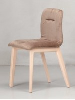 NATÜRLICHE ALICE POP in Wenge oder Natur und in Samt Farbe Wahl oder Beige Kunstleder oder feuerfesten Samt Stuhl