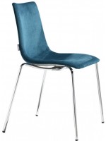 ZEBRA POP structure with 4 chromed or anthracite painted legs chair in fabric or eco-leather color choice