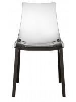 NATURAL ZEBRA antishock trasparente o trasparente fumè gambe faggio naturale o wengè sedia design