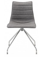 ZEBRA POP silla giratoria de perca en cuero ecológico blanco o negro o tela gris para estudio comedor salas de reuniones