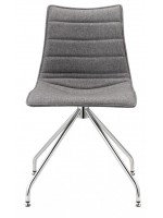 ZEBRA POP trespolo girevole sedia in ecopelle bianca o nera o in tessuto grigio per studio sala da pranzo sale riunioni