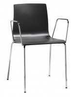 ALICE con braccioli struttura a 4 gambe in acciaio cromato sedia in tecnopolimero scelta colore casa o contract