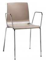 ALICE con braccioli struttura a 4 gambe in acciaio cromato sedia in tecnopolimero scelta colore casa o contract