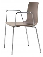ALICE con reposabrazos estructura de 4 patas en acero cromado silla en tecnopolímero color a elegir para hogar o contract