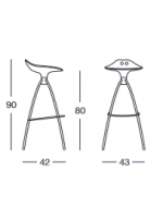 FROG altura del asiento 80 cm estructura de acero cromado taburete blanco o transparente home cocina snack bar