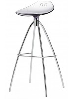 FROG Sitzhöhe 80 cm Gestell aus verchromtem Stahl weiß oder transparent Hocker Wohnküche Snackbar