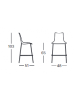 ZEBRA POP h altura del asiento de 65 cm en cuero natural o tela o cuero ecológico color y patas opcionales