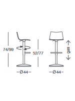 DAY UP TECHNOPOLYMER Leinen- oder Anthrazit-Designhocker für die Wohnküche und den Snackbar-Tisch