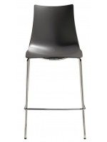 ZEBRA Sitzfläche aus Technopolymer H 65 cm Gestell verchromt Hocker aus Technopolymer Farbauswahl für Bar oder Zuhause