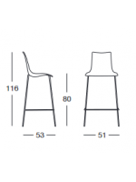 ZEBRA height 80 cm fisoo polymer in a variety of colors for kitchen bar stool