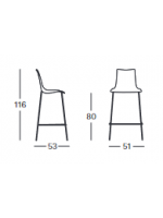 ZEBRA zweifarbig 80 cm Sitzhöhe weiß oder anthrazit lackierte Beine Hocker in verschiedenen Farben