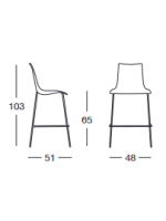 ZEBRA antishock 65 cm altezza seduta struttura in acciaio sgabello design casa o contract