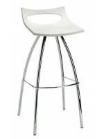 DIABLITO 65 cm Sitzhöhe Gestell aus verchromtem Stahl und Schale aus Technopolymer verschiedene Farben für Küche oder Bar