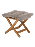 CALAGOI Tabouret extérieur pliant en hêtre teinté noyer con coussin jardin et tarrazzo et contrat