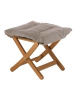 CALGOI outdoor folding stool in walnut-stained beech wood with cushion garden and tarrazzo and contract