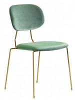 CADA velvet chair, 80's color choice with gold metal structure