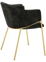 ACROL choice of color in velvet and gold metal structure chair with armrests design home