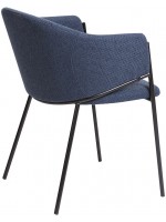 AMORY choice of color in fabric and black metal structure chair with armrests design home