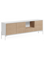 COLTORTI 207x40 sideboard in ash wood and white lacquered