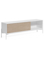 COLTORTI 167x40 TV cabinet in ash wood and white lacquered