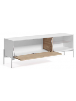 COLTORTI 167x40 TV cabinet in ash wood and white lacquered