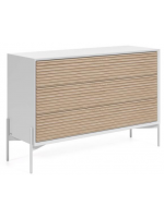 COLTORTI 116x76h chest of drawers in ash wood and white lacquered