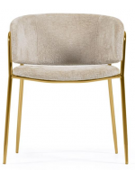 ACRON en chenilla silla con reposabrazos patas en metal dorado sillón para el hogar de diseño