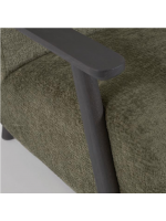CIZAN Fauteuil en chenille et en bois de frêne finition wengé style nordique