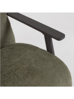 CIZAN Fauteuil en chenille et en bois de frêne finition wengé style nordique