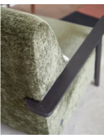 CIZAN Fauteuil en chenille et en bois de frêne finition wengé style nordique