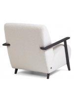 DESY in tessuto bianco effetto shearling e in legno di frassino finitura wengé poltrona design