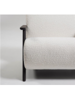 DESY in tessuto bianco effetto shearling e in legno di frassino finitura wengé poltrona design