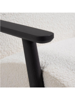 DESY in tessuto bianco effetto shearling e in legno di frassino finitura wengé poltrona design