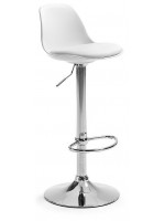 OLIVER choice color polypropylene seat with leather cushion chromed stool