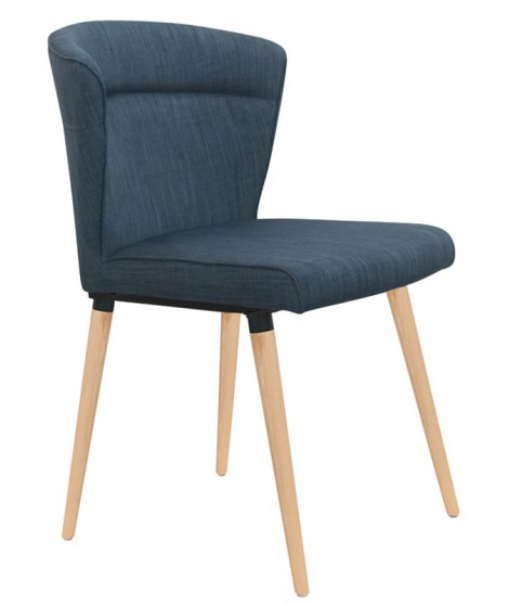 BOSTON sedia gambe in legno e in tessuto o ecopelle scelta colore imbottita