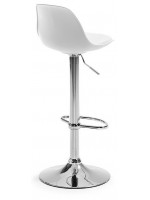 OLIVER choice color polypropylene seat with leather cushion chromed stool