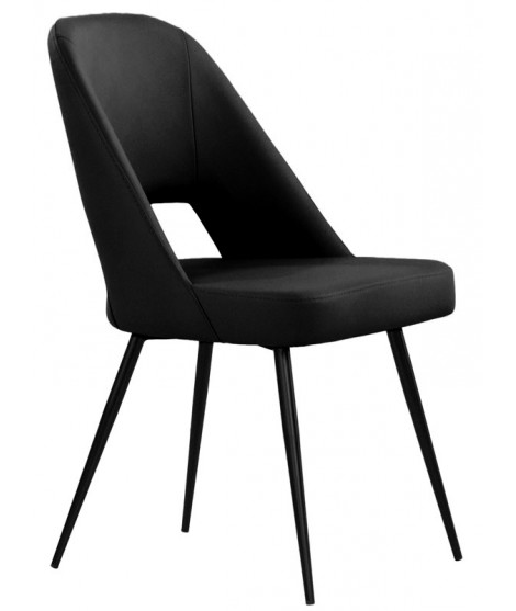 APAL Chaise design couleur éco-cuir et pieds métal noir