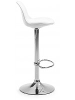 OLIVER choice color polypropylene seat with leather cushion chromed stool