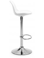 OLIVER choice color polypropylene seat with leather cushion chromed stool
