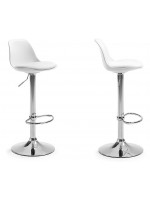 OLIVER choice color polypropylene seat with leather cushion chromed stool