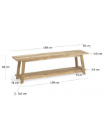 SABA bench 150 cm in solid recycled teak wood