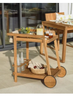 FELI bar trolley in solid acacia wood for outdoor
