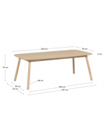 KELA 140x70 fester Tisch aus Naturasche