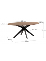 RICARD fixed table top in walnut and legs in solid wood living design